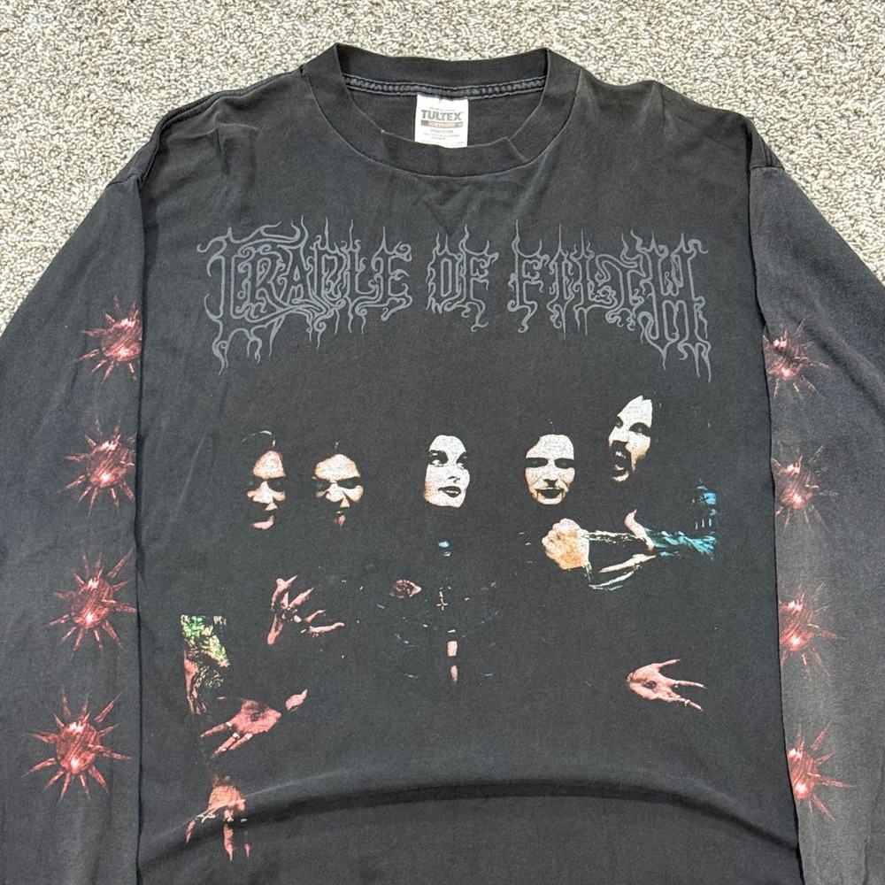 Vintage 1999 Cradle of Filth Death No Strings Attached Long Sleeve Shirt Mens XL - Picture 2 of 11
